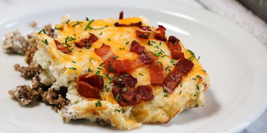 Loaded Cauliflower and Meatloaf Casserole