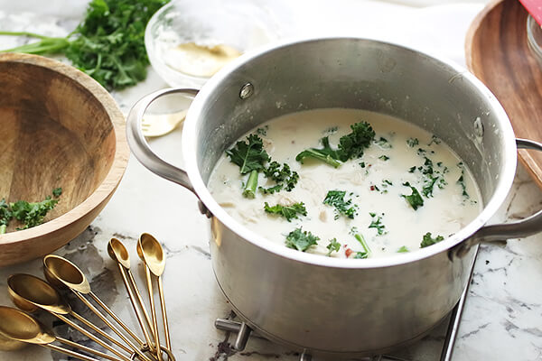 Chicken Cordon Bleu and Kale Soup