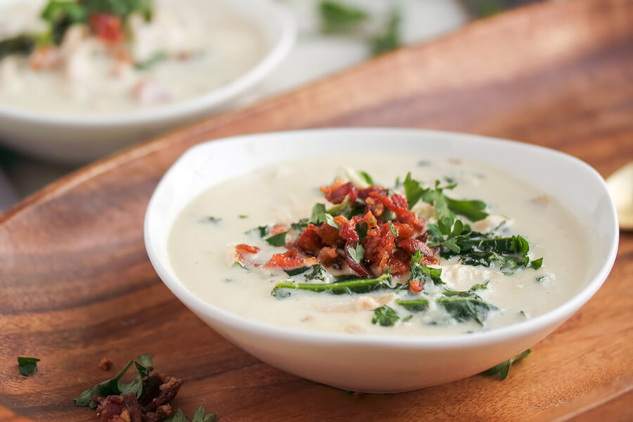 Chicken Cordon Bleu and Kale Soup