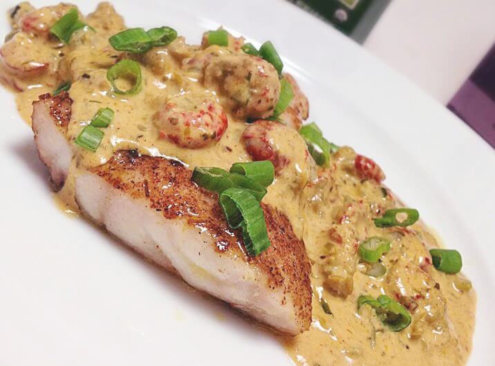 Pan Fried Catfish with Crawfish Cream Sauce