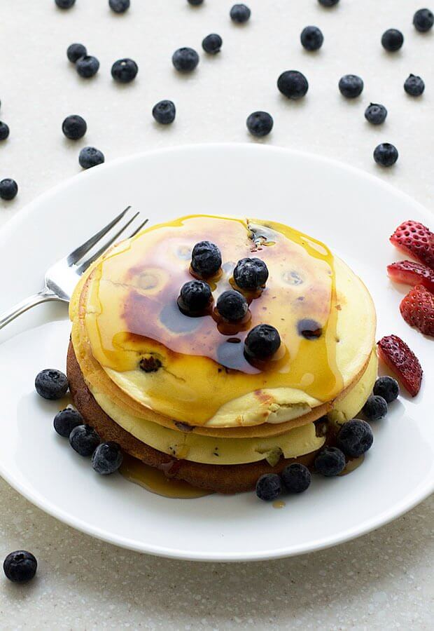 Low Carb Blueberry Pancakes