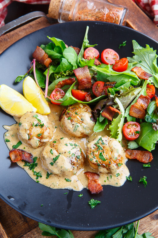 Seared Scallops in Cajun Mustard Cream Sauce