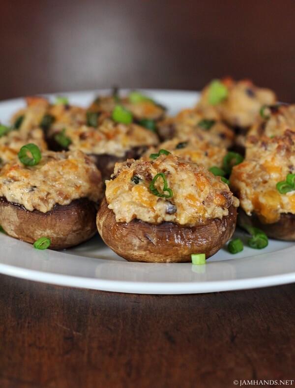 Cajun Sausage and Cream Cheese Mushrooms