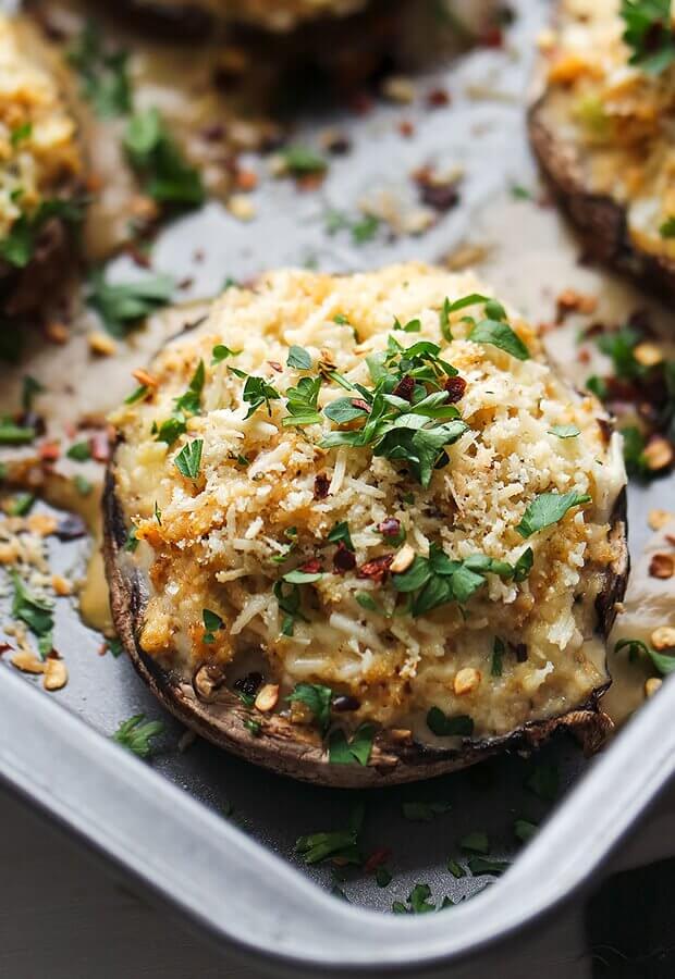 Crab Cake Stuffed Mushrooms