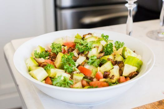 Vegan Cucumber and ‘Bacon’ Side Salad