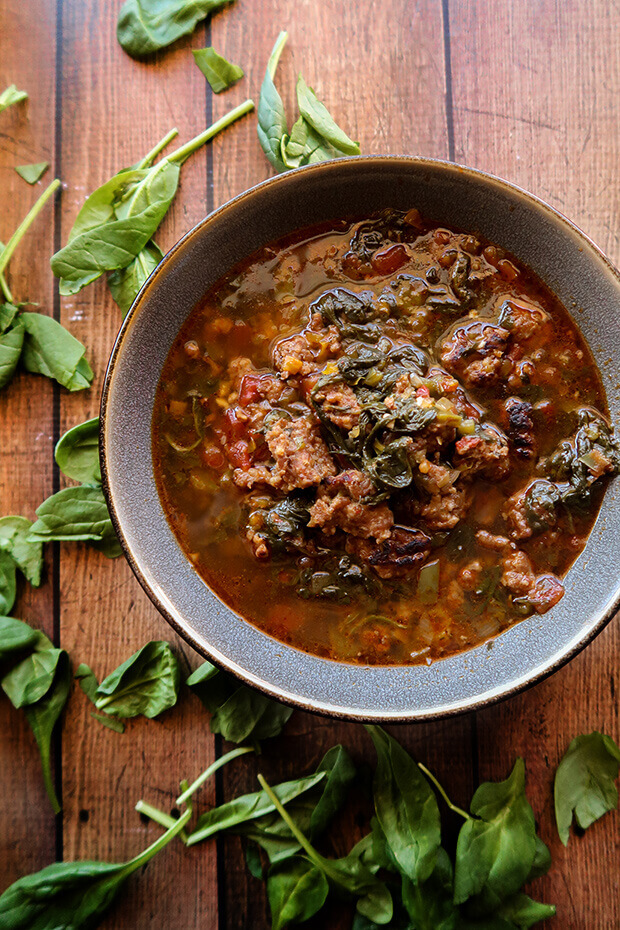 Hot Sausage and Pepper Soup