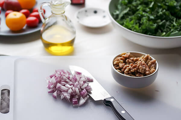 Maple Bacon and Walnut Kale Salad