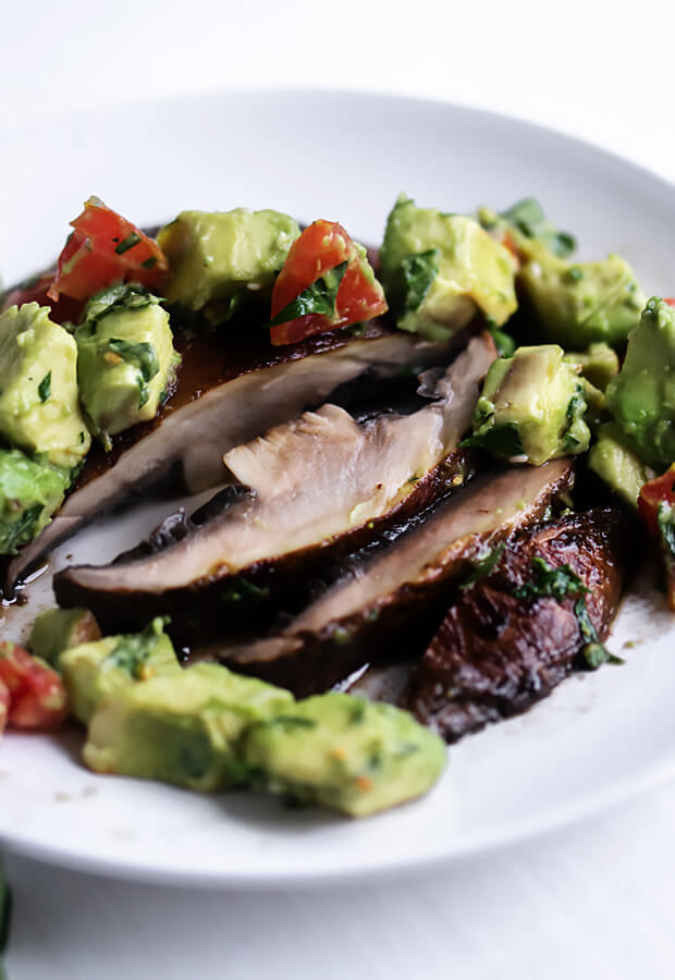 Vegan Portobello Steaks with Avocado Salsa