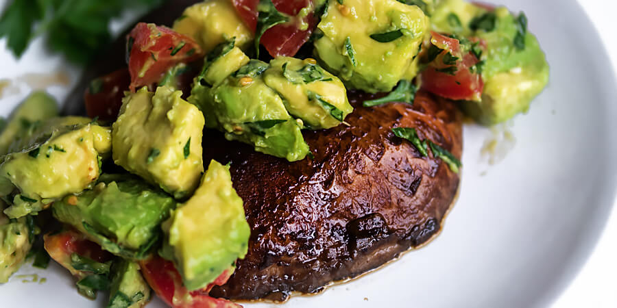 Vegan Portobello Steaks with Avocado Salsa