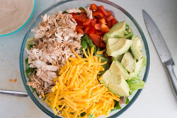 Keto BBQ Salad with Shredded Chicken