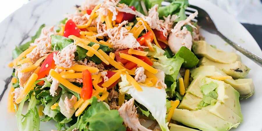 Keto BBQ Salad with Shredded Chicken