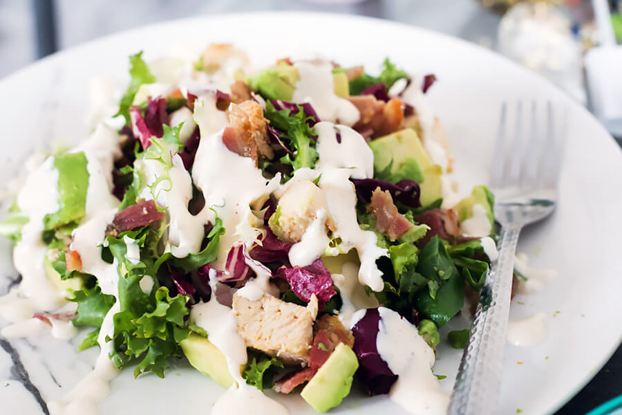 Keto Chicken, Bacon, and Avocado Salad