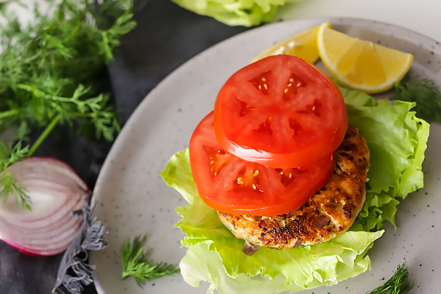 Grilled Cedar Plank Salmon Burgers