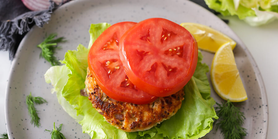 Grilled Cedar Plank Salmon Burgers