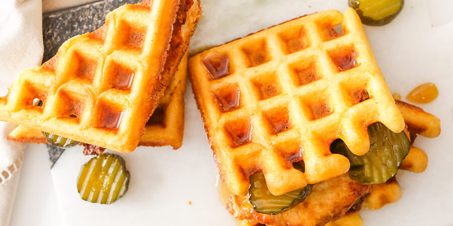 Keto Chicken and Waffle Sandwiches 