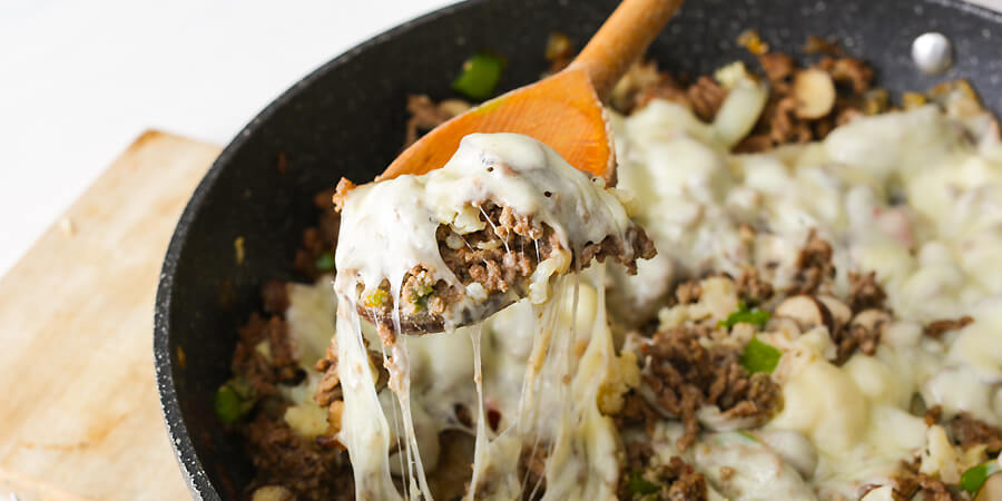 Keto Philly Cheesesteak Skillet