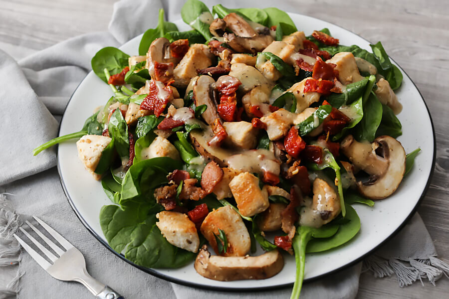 Keto Chicken, Bacon, Ranch & Sun-Dried Tomato Salad