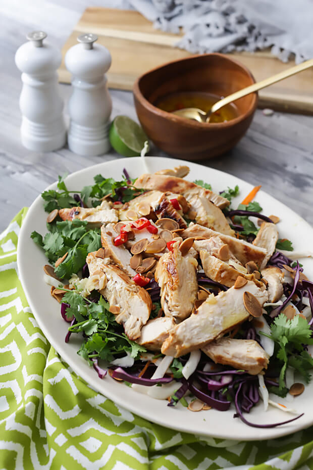 Keto thai chicken salad bowl.