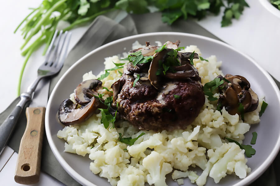 Keto Salisbury Steak with Mashed Cauliflower