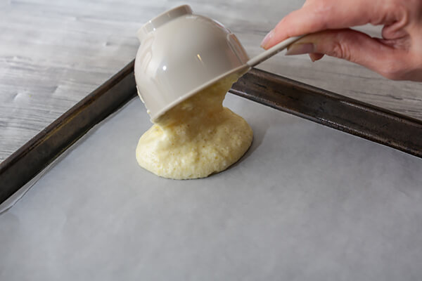 Put the batter onto some parchment paper before baking.