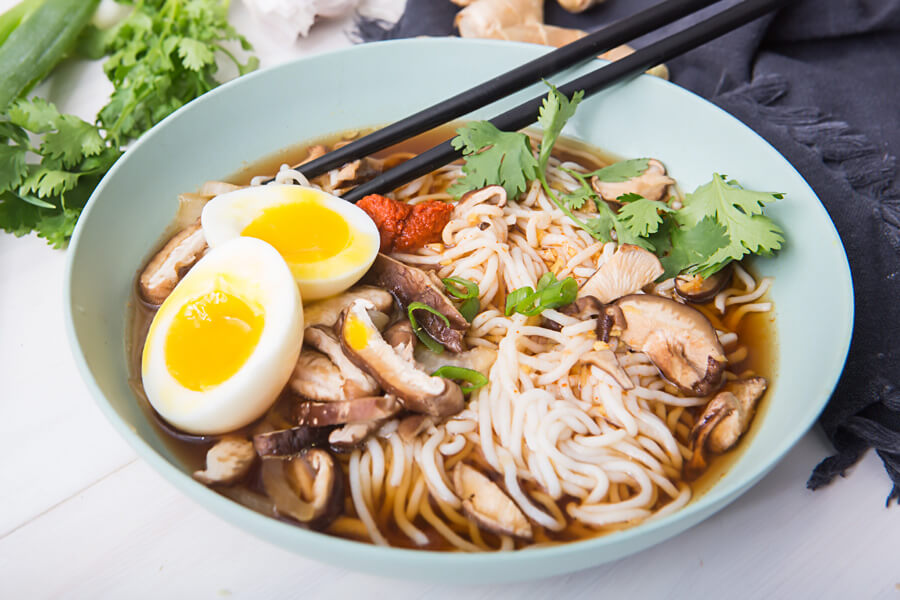 Keto Spicy Beef Ramen Bowl Soup