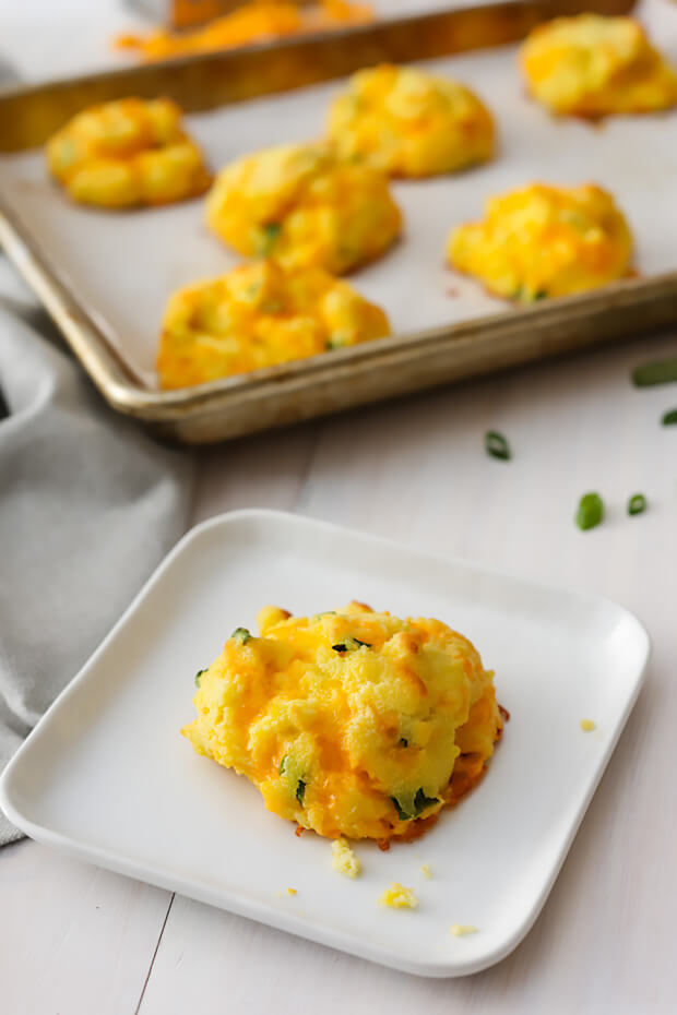 Cheesy keto oven baked biscuits.