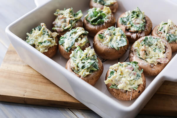 Keto Cheese and Bacon Stuffed Mushrooms