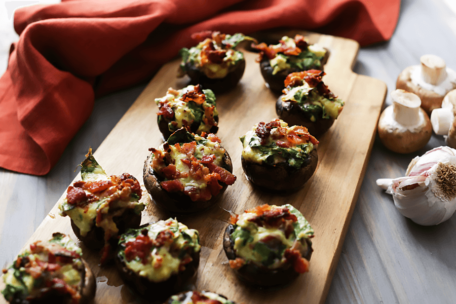 Keto Cheese and Bacon Stuffed Mushrooms