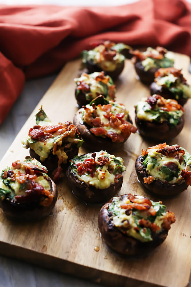 Keto Cheese and Bacon Stuffed Mushrooms