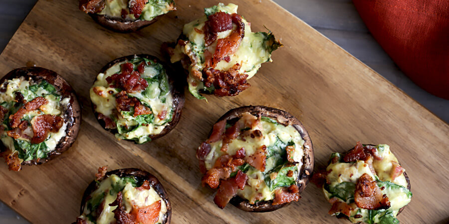 Keto Cheese and Bacon Stuffed Mushrooms