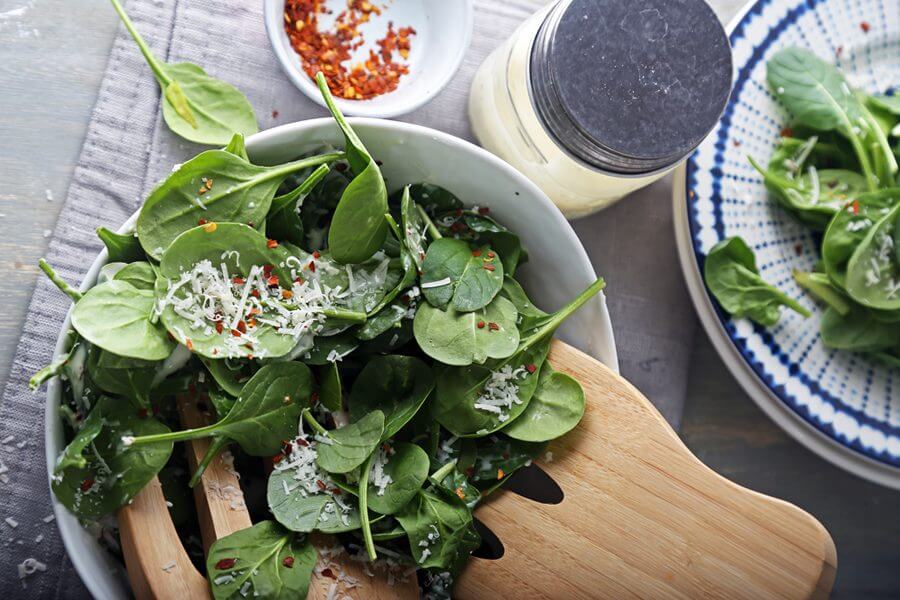 Keto Red Pepper Spinach Salad