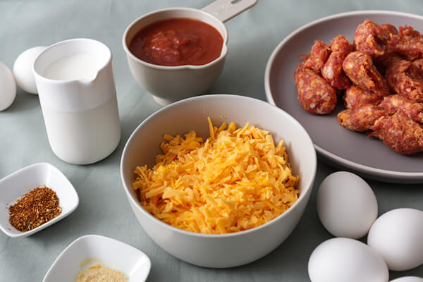Keto breakfast enchilada ingredients.