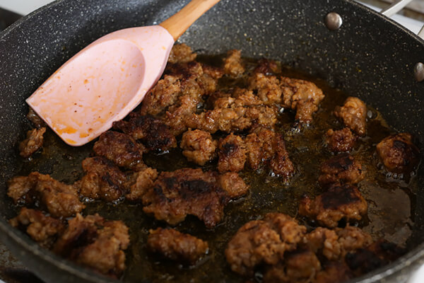 Cooked sausage.