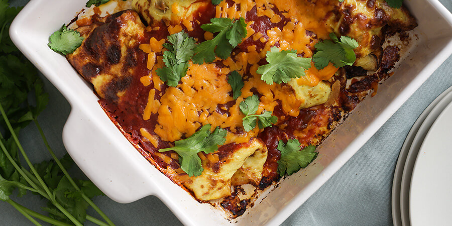 Finished keto breakfast enchiladas.