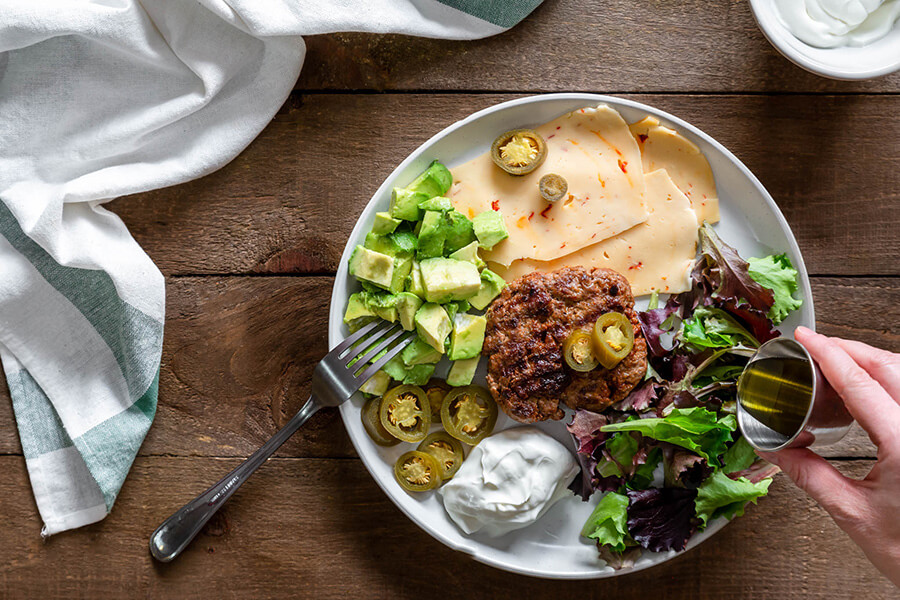 Keto Tex-Mex Open-Faced Burger