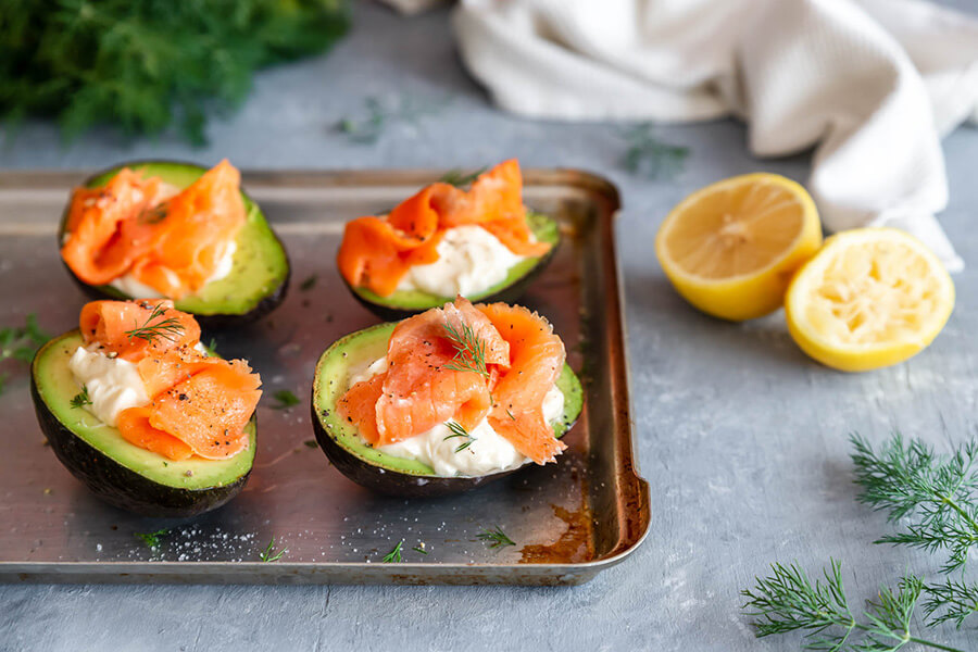 Keto Smoked Salmon Filled Avocados