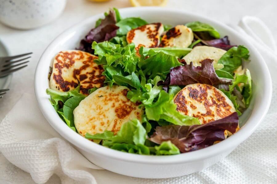 Halloumi Salad with Mint Dressing