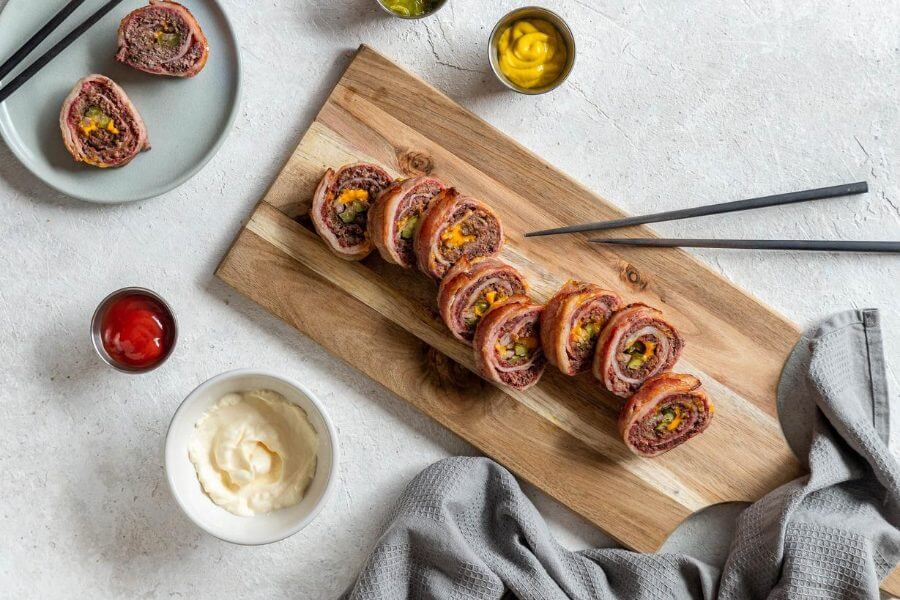 Keto Cheeseburger Sushi