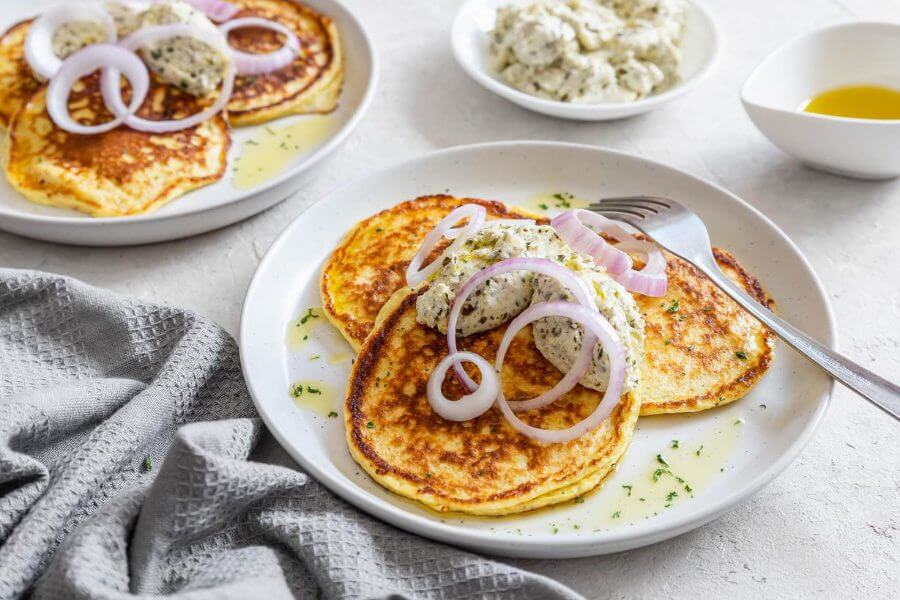 Pancakes with Cream Cheese Topping