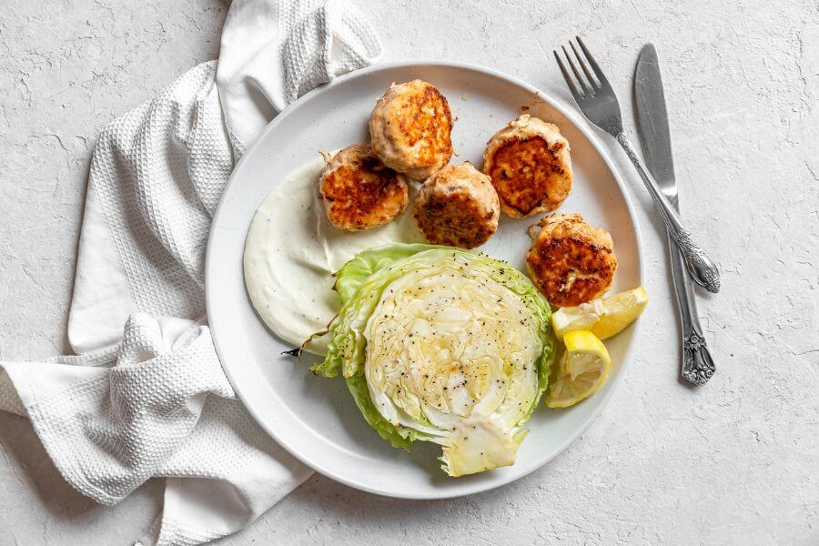 Keto Salmon Meatballs with Lemon Sauce