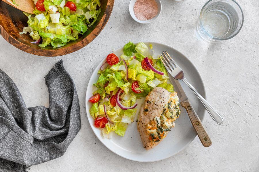 Keto Spinach Artichoke Stuffed Chicken Breast