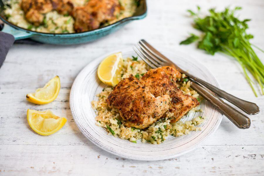 Butter Chicken with Parmesan Cauliflower Rice