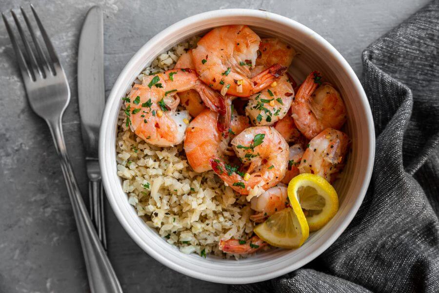 Butter Shrimp and Lemon Cauliflower Rice