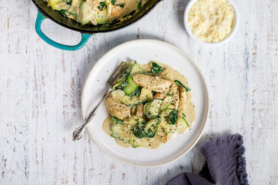 Keto Chicken Alfredo Zoodles