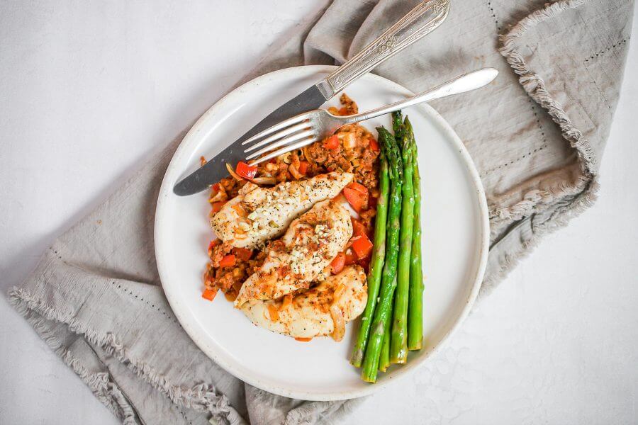 Keto Chicken & Chorizo Sheet Pan Meal