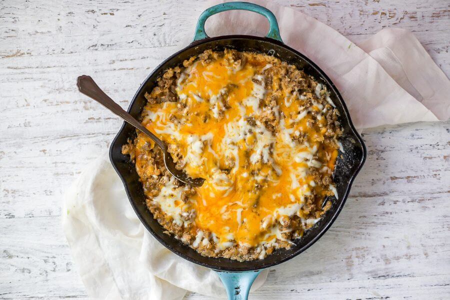 Keto Creamy Beef & Rice Casserole