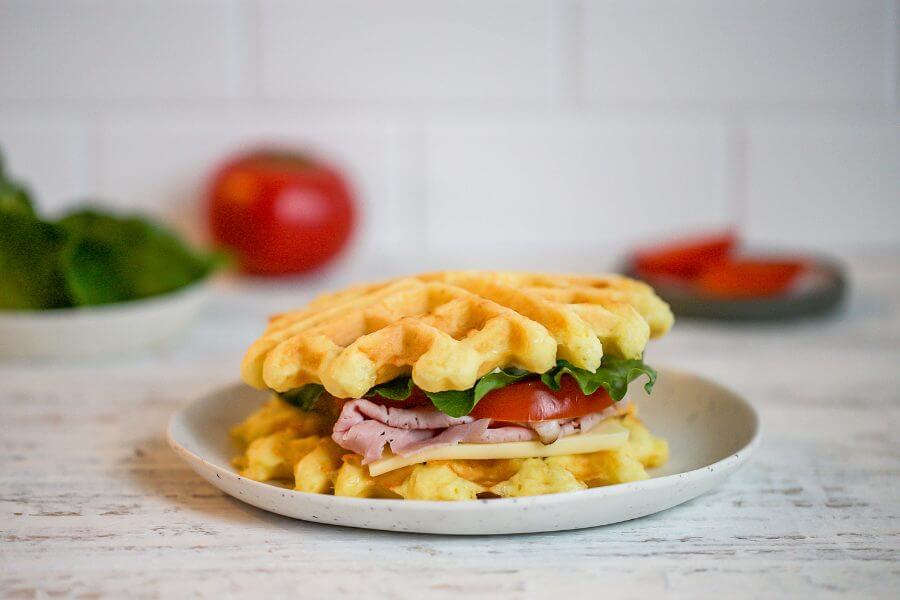 Keto Ham & Cheese Chaffle Sandwich