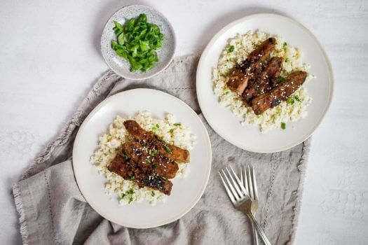 Mongolian Beef with Cauliflower Rice Featured