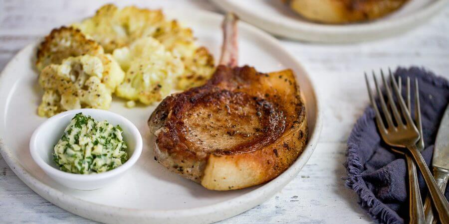 Pork Chops with Roasted Cauliflower Second