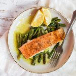 Lemony Salmon & Asparagus Sheet Pan Meal Featured
